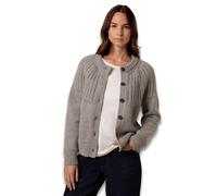 Celtic & Co Women's Lofty Textured Crew Neck Cardigan in Light Grey | Size: Medium Celtic & Co Light Grey M