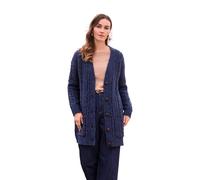 Celtic & Co Women's Relaxed fit cable knit cardigan in Mid Navy | Size: Medium Celtic & Co Mid Navy M