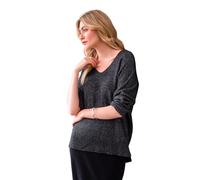 Celtic & Co Women's Shimmer V Neck Jumper in Dark Grey | Size: Medium Celtic & Co Dark Grey M