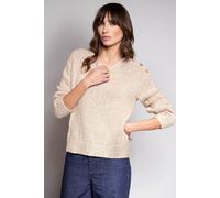 Celtic & Co Women's Slub Knit Button Detail Sweater in Cream | Size: Small Celtic & Co Cream S