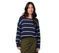 Celtic & Co Women's Stripe Boat Neck Sweater in Navy | Size: Medium Celtic & Co Navy M