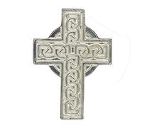 Celtic Cross Brooch, Handcast Pewter with a Highly Polished Finish