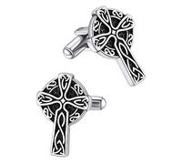 Celtic Cross Cufflinks, Mens Irish Knot Cuff Links for Shirt Suit, Old School Cufflink for New Year Thanksgiving Day