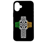 Celtic Cross Design Saint Patrick's Day Case for iPhone 16 Plus