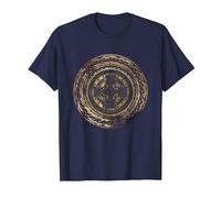 Celtic Cross Knot Irish Scottish Shield Warrior Graphic T-Shirt, Men, Navy Blue, X-Large