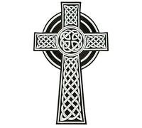 Celtic Cross Large Embroidered Patch, Irish Christian Knot Iron On Badge, 9.9 x 15.8 in (25.1 x 40.1 cm)