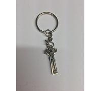 Celtic Cross PP-G37 made of fine English Pewter on a split ring keyring