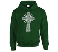 Celtic Cross - Pullover Hoodie - Green - XL