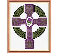 Celtic Cross & Scottish Thistle Counted Cross Stitch Mini Kit 6.4" x 8"