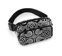 Celtic Crosses and Ethnic Patterns Fanny Pack Waist Packs Bag with Adjustable Strap Fashion Belt Bag for Men Women Workout Running Traveling Hiking