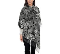 Celtic Crosses And Ethnic Patterns Womens Tassel Scarf Shawl Large Wrap Warm Ladies Scarves Long Wraps