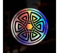 Celtic Dara Knot Holographic Sticker Oil Slick Vinyl Decal Chrome