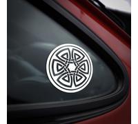 Celtic Dara Knot Symbol Vinyl Decal Sticker, Pagan Triquetra Norse Wicca Witchcraft Occult Druid Viking Mythology Magic Symbol, Car Window Bumper 4x4 Camper Laptop Wall Bike Home Decor