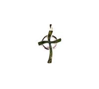 Celtic Desire Jewellery Celtic Silver Cross Pendant With Connemara Marble Stone in the Centre.