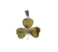 Celtic Desire Jewellery Connemara Marble Stone Set Silver Shamrock Pendant