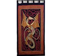 Celtic Dragon Tab Top Curtain-Drape-Door Panel-Red