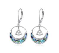 Celtic Earrings Sterling Silver Moon Celtic Knot Leverback Earring Jewellry Gifts for Women