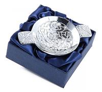 Celtic Entwined Knotwork Pewter Mini Quaich 3"