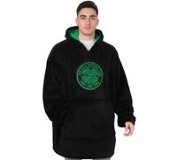Celtic F.C. Adults Oversized Hoodie Blanket - Official Football Gift, Black, Size S-L