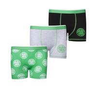 Celtic F.C. Boys Boxers | Boys' Boxer Shorts Pack of 3 | Celtic Gifts - Multipack Underwear Underpants Merchandise 7-8 Years Green