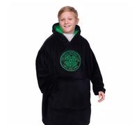 Celtic F.C. Kids Oversized Hoodie Blanket - Official Football Gift, Black, Size 6-10 Years
