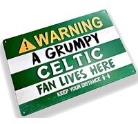 Celtic Fan gift | Warning Grumpy Celtic Fan Metal Sign, Wall Mount Decor for Home Bar Shed Man Cave,