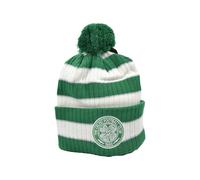 Celtic FC Bar Knitted Bobble Hat - Green & White, Official Licensed Product, Green Pompom