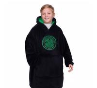 Celtic FC Boy's Kids Fleece Oversized Hoodie Blanket in Black | Size: 10-14 Years Celtic FC Black 10-14 Years
