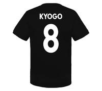 Celtic FC Boys Kyogo 8 Poly T-Shirt Black Green 10-11 Years