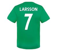 Celtic FC Boys Larsson 7 Poly T-Shirt Green 12-13 Years