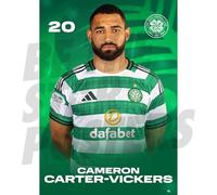 Celtic FC Cameron Carter-Vickers 25/26 Headshot Poster Framed A4