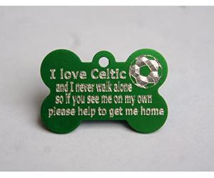 Celtic FC Dog TAG Never Walk Alone Personalised PET ID TAG
