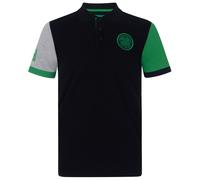 Celtic FC Men's Adults Crest Polo Shirt in Jet Black | Size: Medium Celtic FC Jet Black M