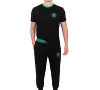 Celtic FC Men's Adults Premium Pyjama Set in Jet Black | Size: Large Celtic FC Jet Black L