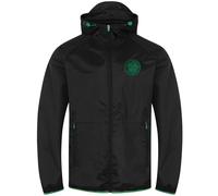 Celtic FC Men's Adults Shower Jacket Windbreaker in Black | Size: Small Celtic FC Black S