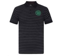 Celtic FC Men's Adults Striped Polo Shirt in Black | Size: XL Celtic FC Black XL
