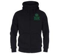 Celtic FC Men's Adults Zip Hoodie in Black | Size: Small Celtic FC Black S