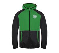 Celtic FC Official Boys Shower Jacket Windbreaker Black Green 8-9 Years