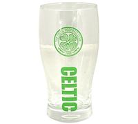Celtic FC Official Football Crest Wordmark Pint Glass (One Size) (Clear/Green)