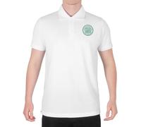 Celtic FC Official Football Gift Mens Single Crest Polo Shirt White XL