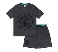 Celtic FC Official Football Mens Loungewear Short Pyjamas Grey Crest Medium