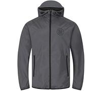 Celtic FC Official Mens Shower Jacket Windbreaker Peaked Hood Grey Small
