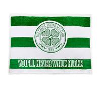 Celtic FC Sherpa Fleece Blanket - 152 x 117 cm, You'll Never Walk Alone, Official Merchandise For the Scottish Premier SPL Club