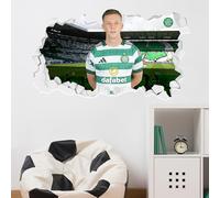 Celtic FC Wall Sticker - McGregor 25/26 Broken Wall Decal Football Art (60cm Width x 35cm Height)