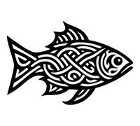 'Celtic Fish' Rubber Stamp - Unmounted Design for Crafting & Scrapbooking, A8 (RS00061422)