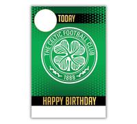 Celtic Football Club Birthday Card. Comes with Stickers to Personalise your Age and Name, Green