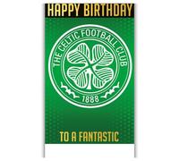 Celtic Football Club Birthday Card, Relatives Birthday Card, Comes with Stickers to Personalise with your Caption, Mum, Dad, Grandson, Boyfriend, Open Birthday Card, Green