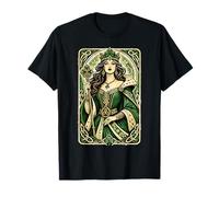 Celtic Goddess Shamrock Art Nouveau T-Shirt