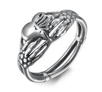 Celtic Hand Held Love Heart Titanium Ring, Men's Vintage Celtic Love Heart Ring