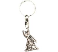 Celtic Hare Keyring, Pewter, Moon Gazing Hare